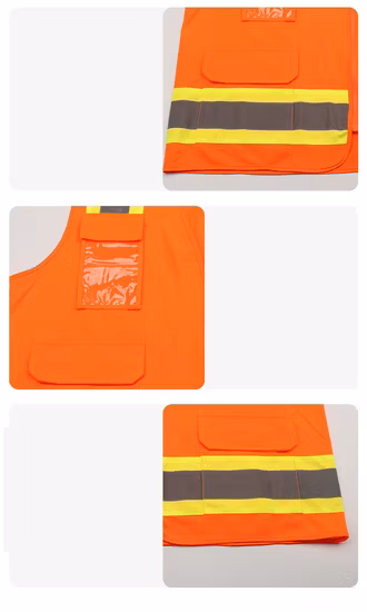 Gilet réfléchissant de sécurité de taille de couleur de logo personnalisé de haute visibilité